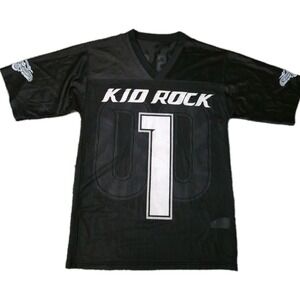 Vintage Kid Rock Jersey Size S Black 0 F's Given American Badass Football